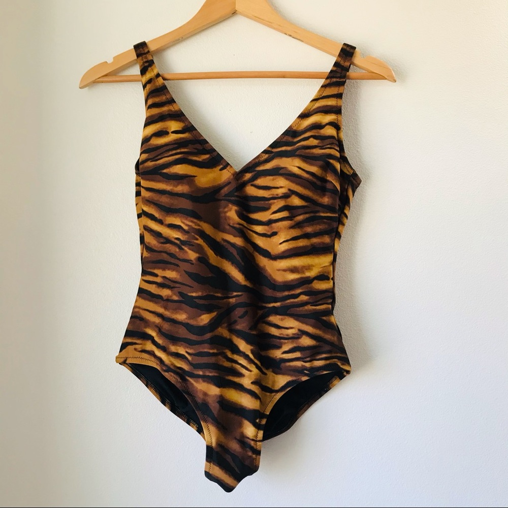 Tiger print one-piece swimsuit Silver by Gottex